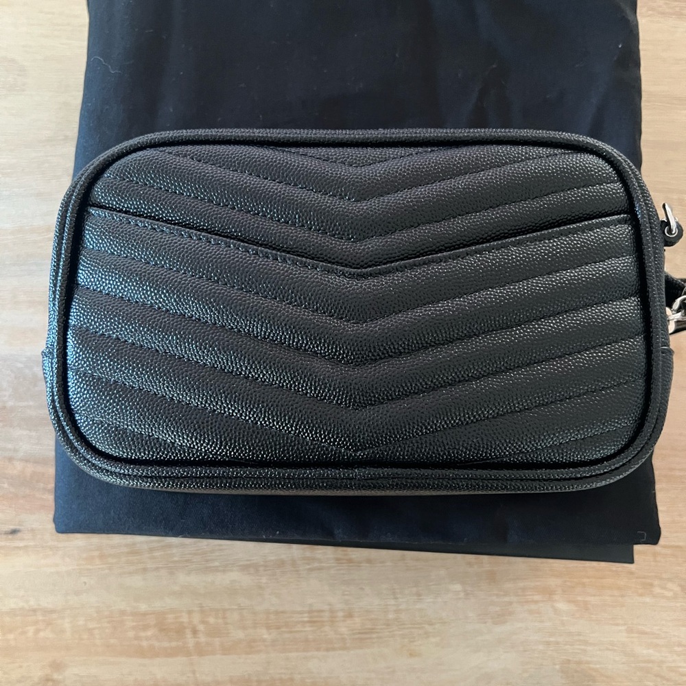 New Saint Laurent Metallic Black Crossbody Bag - Picture 3 of 9